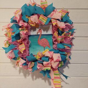 Pink Flamingo Wreath